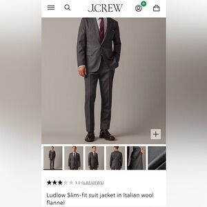 J Crew Ludlow Slim-fit suit jacket in Italian wool flannel